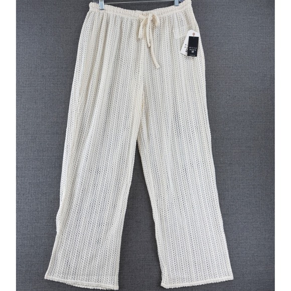 Billabong Other - Billabong Largo Beach Pant Cream Crochet Knit Wide Leg Cover Up ABJX600226 XL